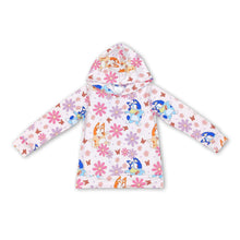 Load image into Gallery viewer, Floral cute dogs long sleeves kids girls hoodie