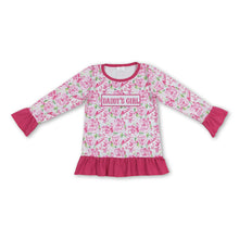 Load image into Gallery viewer, Pink floral Daddy's girl ruffle baby kids shirt