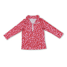 Load image into Gallery viewer, Pink leopard long sleeves girls valentine's zipper pullover