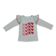 Load image into Gallery viewer, Long sleeves heart baby girls valentine's day shirt