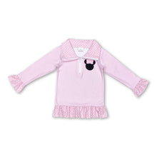 Load image into Gallery viewer, Long sleeves pink polka dots mouse girls pullover