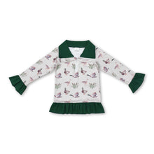 Load image into Gallery viewer, Long sleeves ruffle duck kids girls hunting pullover