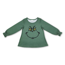 Load image into Gallery viewer, Long sleeves green face kids girls Christmas shirt