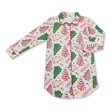 Load image into Gallery viewer, Christmas tree cake gingerbread adult women sleepwear top