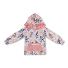 Load image into Gallery viewer, Long sleeves plaid floral dog ruffle baby girls hoodie
