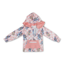 Load image into Gallery viewer, Long sleeves plaid floral dog ruffle baby girls hoodie