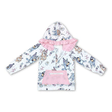 Load image into Gallery viewer, Pink happy birthday dog ruffle baby girls hoodie