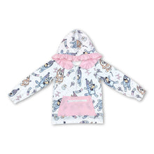 Load image into Gallery viewer, Pink happy birthday dog ruffle baby girls hoodie