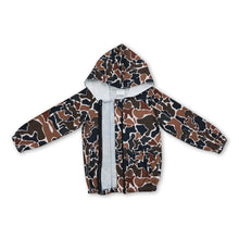 Load image into Gallery viewer, Long sleeve brown camo kids hooded jacket