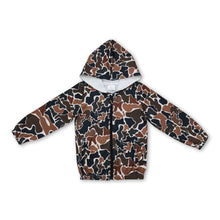 Load image into Gallery viewer, Long sleeve brown camo kids hooded jacket
