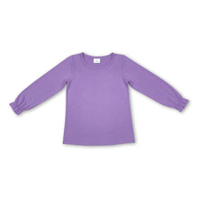 Load image into Gallery viewer, Purple long sleeves cotton kids girls shirt