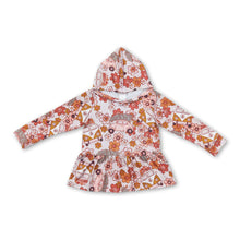 Load image into Gallery viewer, Long sleeves floral camping baby girls hoodie