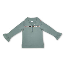 Load image into Gallery viewer, Long sleeves duck dog camo kids girls zipper pullover