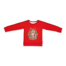 Load image into Gallery viewer, Long sleeves red merry Christmas singer girls shirt