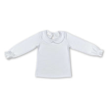 Load image into Gallery viewer, White ruffle long sleeves baby girls shirt