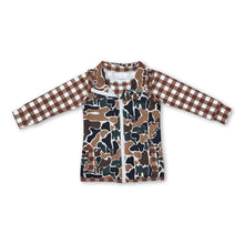Load image into Gallery viewer, Plaid long sleeves top camo vest kids boys clothes