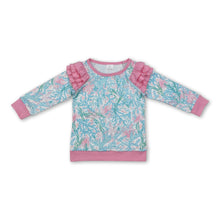 Load image into Gallery viewer, Pink ruffle long sleeves seaweed toddler girls shirt