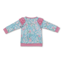 Load image into Gallery viewer, Pink ruffle long sleeves seaweed toddler girls shirt