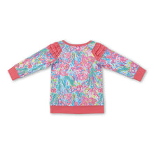 Load image into Gallery viewer, Pink ruffle long sleeves coral toddler girls shirt