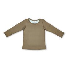 Load image into Gallery viewer, Olive solid long sleeves baby kids shirt