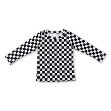 Load image into Gallery viewer, Long sleeves black white plaid kids girls shirt