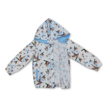 Load image into Gallery viewer, Light blue pocket duck baby kids zip hooded jacket