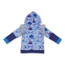 Load image into Gallery viewer, Blue long sleeves ice princess baby girls hoodie