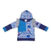 Load image into Gallery viewer, Blue long sleeves ice princess baby girls hoodie