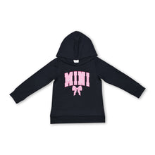 Load image into Gallery viewer, Black long sleeves mini bow baby girls hoodie