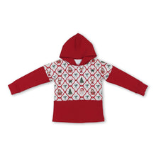 Load image into Gallery viewer, Red santa gingerbread bows girls Christmas hoodie