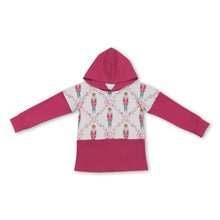 Load image into Gallery viewer, Hot pink long sleeves bow ballet kids girls Christmas hoodie