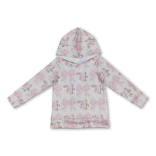 Load image into Gallery viewer, Long sleeves floral pink bow baby girls hoodie