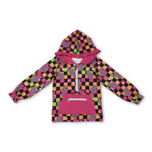 Load image into Gallery viewer, Long sleeves plaid thunder ruffle girls zipper hoodie
