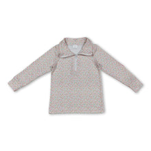 Load image into Gallery viewer, Long sleeves floral kids girls zipper pullover