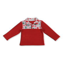 Load image into Gallery viewer, Red bow long sleeves kids girls Christmas zipper pullover