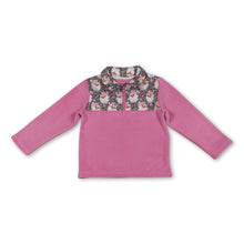 Load image into Gallery viewer, Pink leopard santa kids girls Christmas zipper pullover