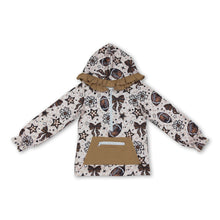 Load image into Gallery viewer, Long sleeves football bow floral kids girls zipper hoodie