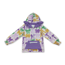 Load image into Gallery viewer, Purple yellow green bows kids girls Mardi Gras pullover