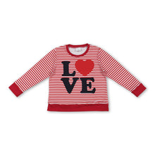 Load image into Gallery viewer, Long sleeves stripe heart love baby kids Valentine's shirt