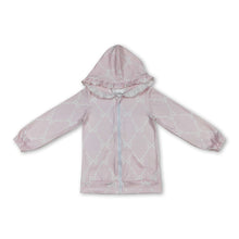 Load image into Gallery viewer, Long sleeves white bows pocket girls hooded jacket
