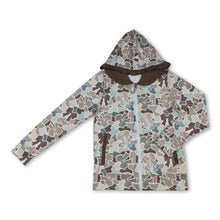 Load image into Gallery viewer, Hunting dog deer duck camo adult women zipper hooded jacket