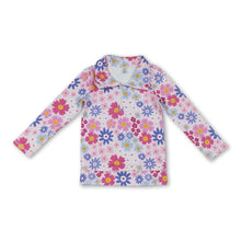 Load image into Gallery viewer, Long sleeves floral kids girls zipper active pullover