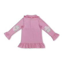 Load image into Gallery viewer, Pink long sleeves ruffle golf plaid baby girls pullover