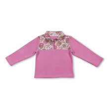 Load image into Gallery viewer, Pink fries long sleeves kids girls Valentine's zipper pullover
