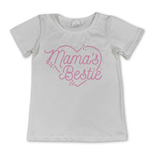 Load image into Gallery viewer, Short sleeves mama's bestie heart kids girls valentine's shirt