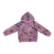 Load image into Gallery viewer, Pink camo long sleeves winter kids girls hooded jacket