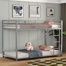 Load image into Gallery viewer, Twin over Twin Low Profile Modern Bunk Bed in Silver Metal Finish