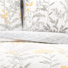 Load image into Gallery viewer, King size Yellow Grey Floral Light Thin Cotton Polyester Blend Quilt Set
