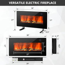 Load image into Gallery viewer, 36 in Electric Wall Mounted/Freestanding Fireplace w/ Remote Control