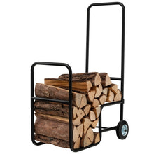 Load image into Gallery viewer, Black Large Firewood Log Cart Carrier